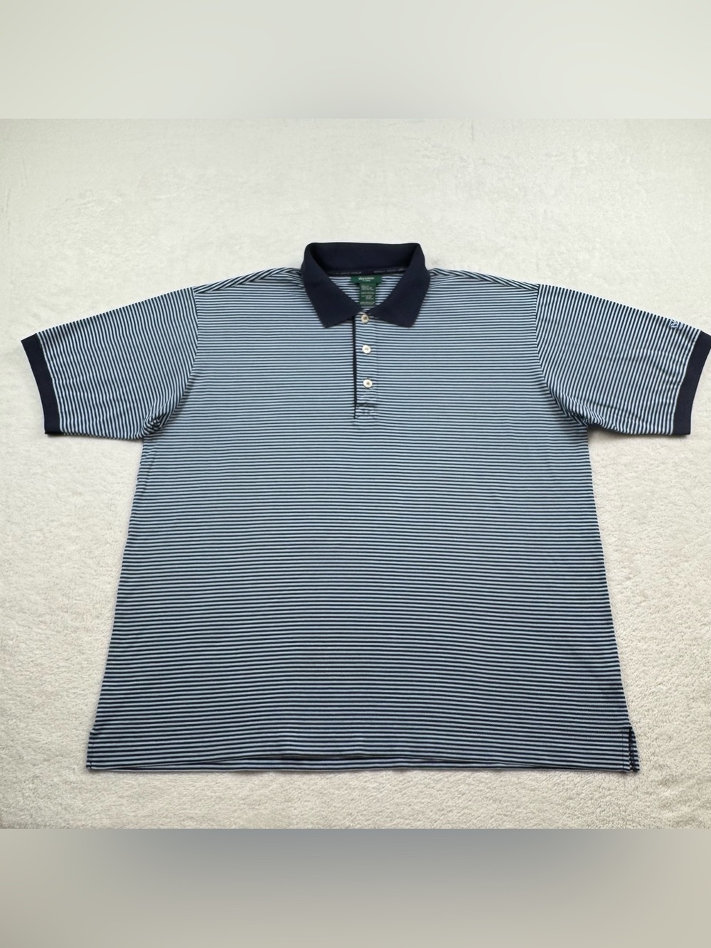 Hugo boss golf polo shirt men’s size XL blue striped performance made in Italy